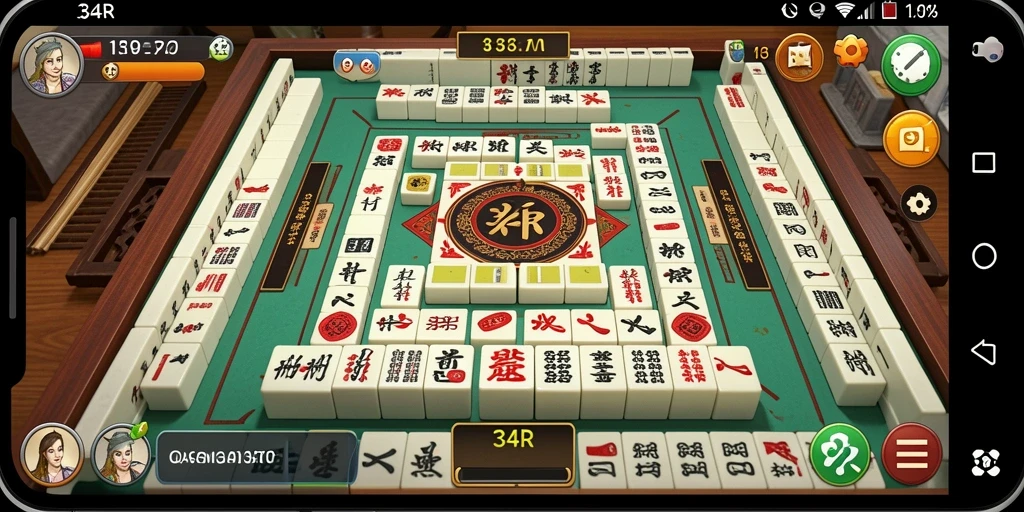 Screenshot gameplay <strong>34R</strong> menunjukkan keseruan bermain Mahjong.