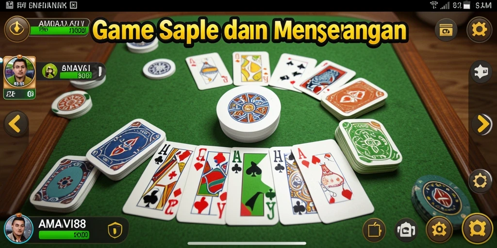Tampilan gameplay AMAVI88 yang menarik dalam permainan Gaple.