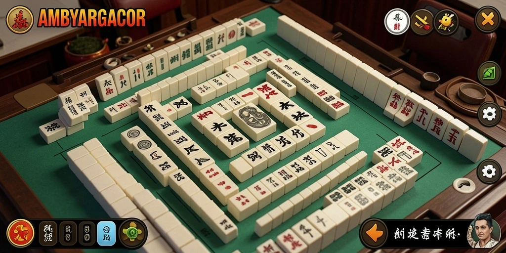 Gameplay menantang Mahjong di AMBYARGACOR dengan desain yang menarik.