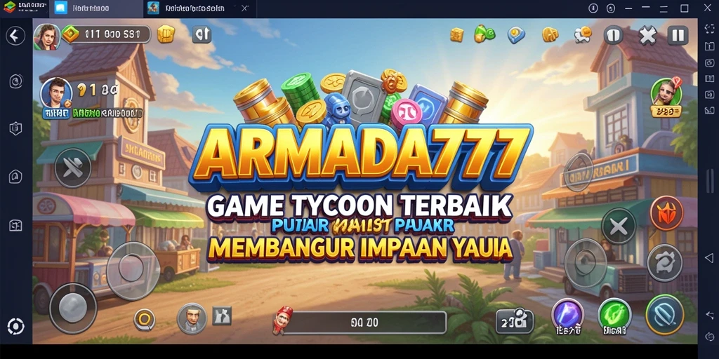 Screenshot permainan ARMADA777 menampilkan aksi seru dalam membangun bisnis.