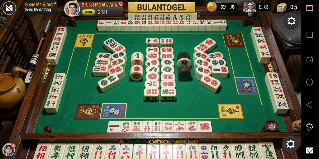 Tangkapan layar utama BULANTOGEL menampilkan gameplay Mahjong yang menarik.