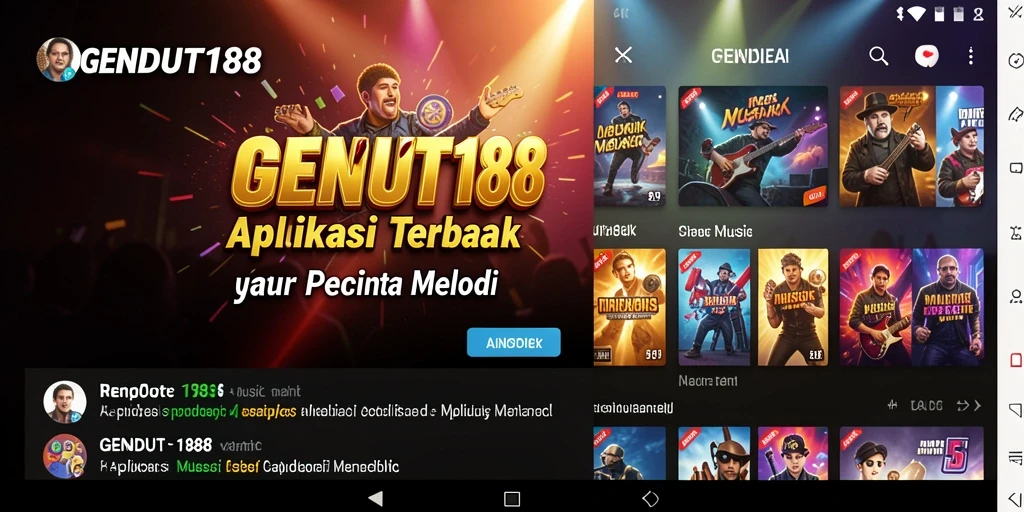 Tampilan gameplay menampilkan fitur musik dan antarmuka interaktif GENDUT188.