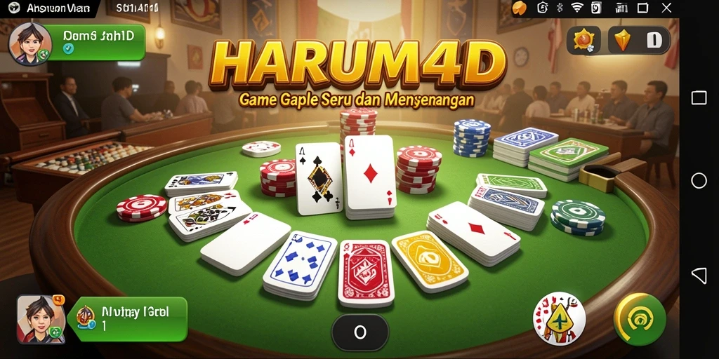 Tampilan gameplay seru di HARUM4D, siap untuk tantangan Gaple.
