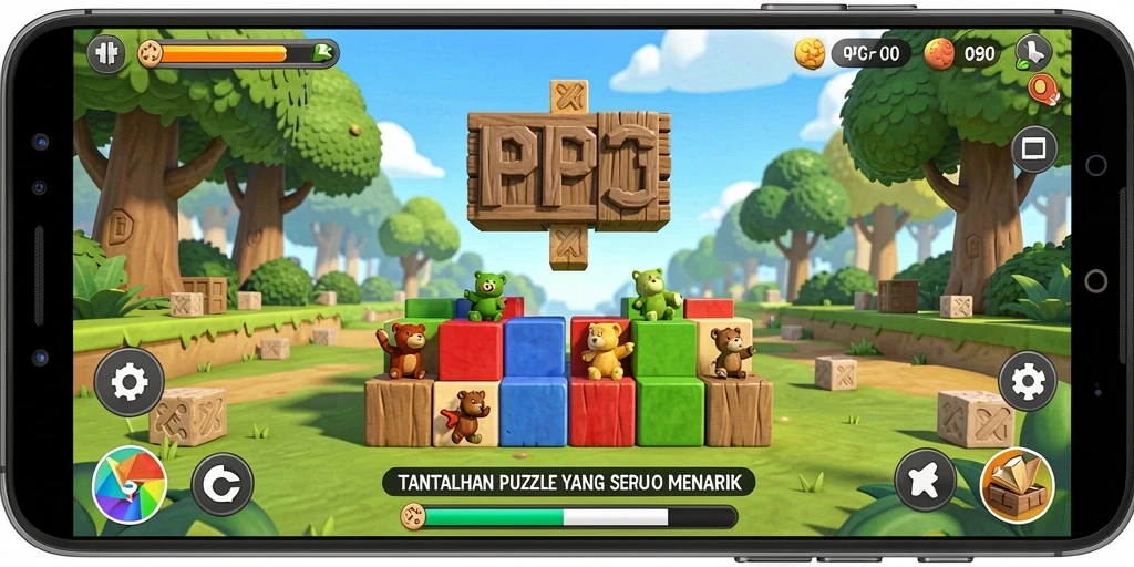 Screenshot gameplay PCPC7 menunjukkan tantangan Puzzle yang menarik dan mengasyikkan.